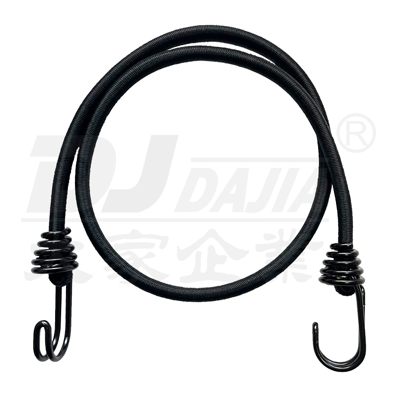 Round Bungee Cords With Black Plastic Coated Steel Hook